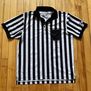 Foot Locker Uniform Referee Shirt Black White Short Sleeve Collared Mens Small